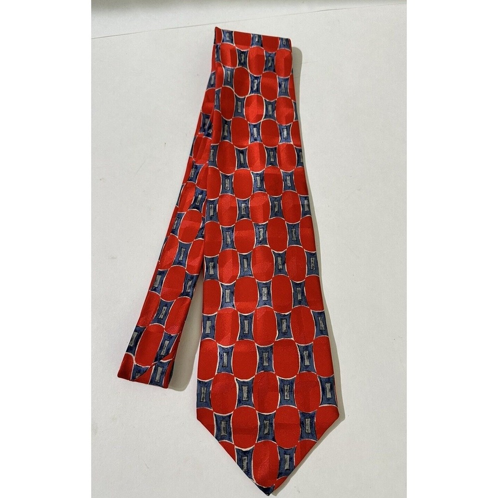 Robert Talbott Studio Tie Hand Red Blue Geometric Tie
